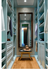 Параллельная гардеробная комната с большим зеркалом Новоалтайск